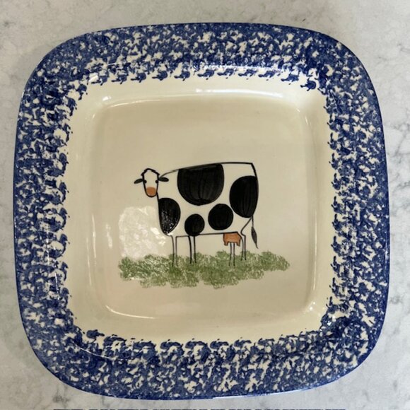 Molly Dallas Blue Spatterware Pottery - Blue and White Serving platter dish - Picture 4 of 9